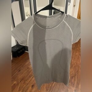 Lululemon Swiftly Tech Tank Top Black and White striped